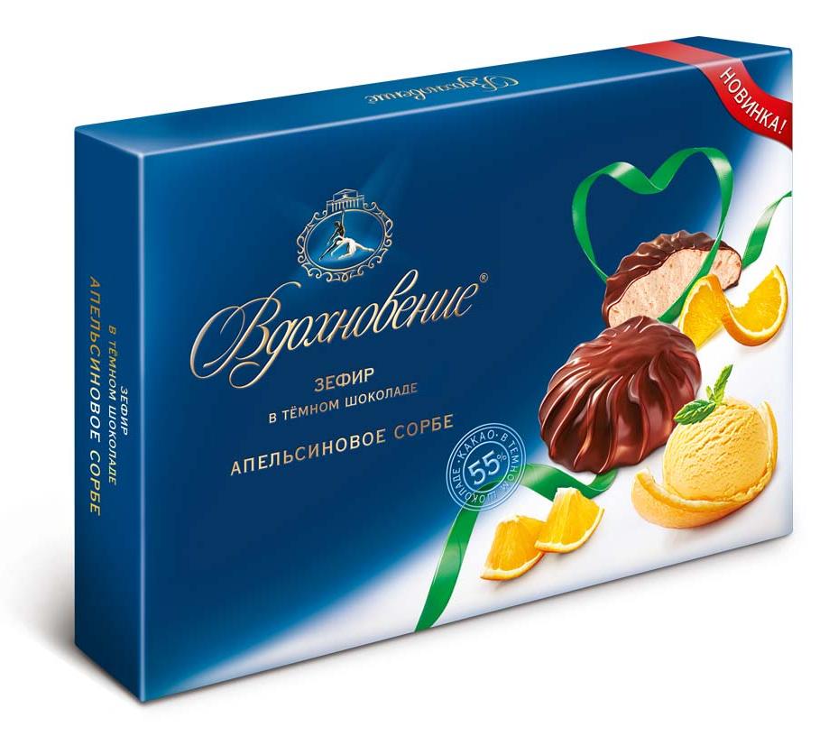 Vdokhnovenie Orange Sorbet Zephyr in Dark Chocolate, 200 g product pack