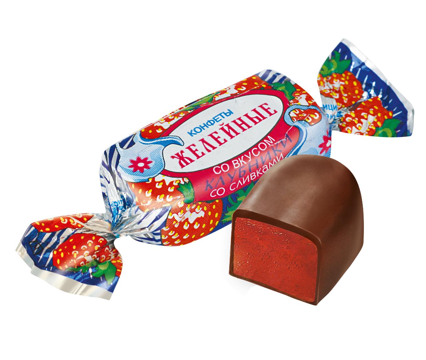 Jelly Candies, Strawberry and Cream Flavour, 250 g product pack